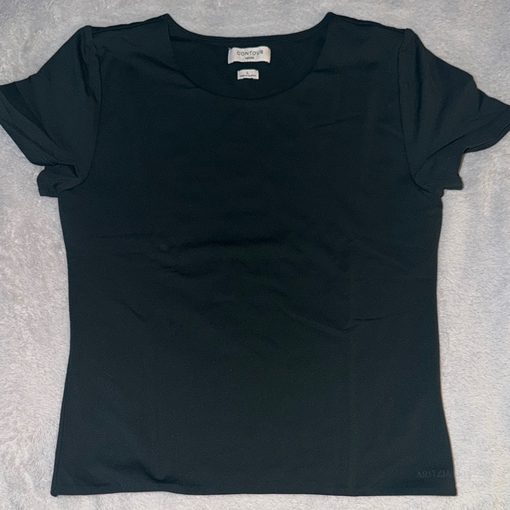 Aritzia Black Contour Short-Sleeve Tee